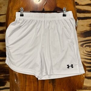 Under Armour White and Black Athletic Shorts Lightweight and Breathable